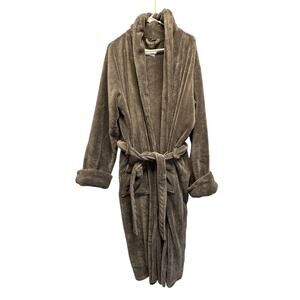 Restoration Hardware Robe L Sable Brown Plush Fleece Men Women Lounge Long Cozy‎